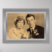 Elegantes Foto-Poster mit silberfarbenem Rahmen Poster (Vorne)