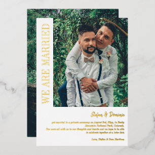 Elegantes Foto Private Zeremonie Folieneinladung