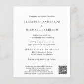Elegantes Foto QR Code Budget Einladung Hochzeit (Vorderseite)