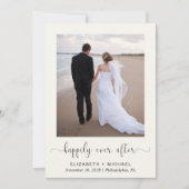 Elegantes Foto QR Code Cream Wedding Reception Einladung (Vorderseite)