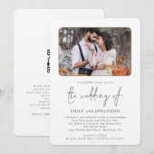 Elegantes Foto QR Code Hochzeit Einladung (Vorne/Hinten)