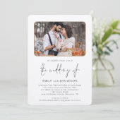 Elegantes Foto QR Code Hochzeit Einladung (Stehend Vorderseite)