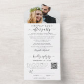 Elegantes Foto QR Code Hochzeitsempfang All In One Einladung (Innen)