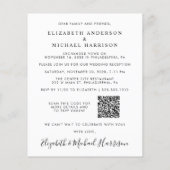 Elegantes Foto QR Code Hochzeitsempfang Einladung (Rückseite)