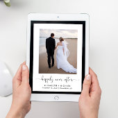 Elegantes Foto QR Code Hochzeitsempfang Einladung