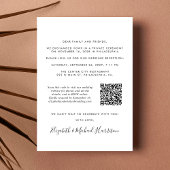 Elegantes Foto QR Code Hochzeitsempfang Einladung
