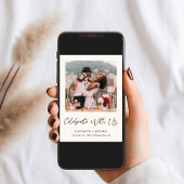 Elegantes Foto Qr Code Hochzeitsempfang Einladung