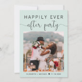 Elegantes Foto QR Code Mint Hochzeitsempfang Einladung (Vorderseite)