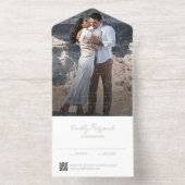 Elegantes Foto QR Code Moderne Hochzeit All-in-One-Einladung (Innenseite)