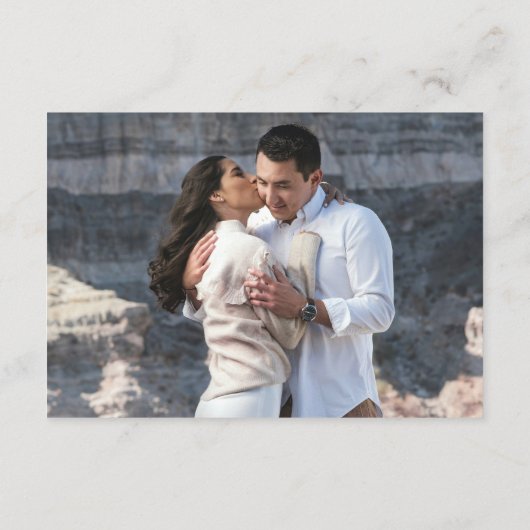 Elegantes Foto QR Code Moderne Hochzeit Begleitkarte (Rückseite)