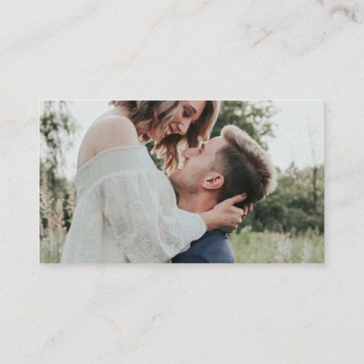 Elegantes Foto QR Code Moderne Hochzeit Begleitkarte (Rückseite)