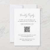 Elegantes Foto QR Code Moderne Hochzeit RSVP Karte (Vorderseite)