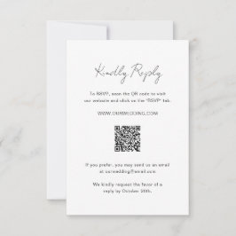 Elegantes Foto QR Code Moderne Hochzeit RSVP Karte
