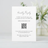Elegantes Foto QR Code Moderne Hochzeit RSVP Karte (Stehend Vorderseite)