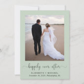 Elegantes Foto QR Code Sage Wedding Reception Einladung (Vorderseite)