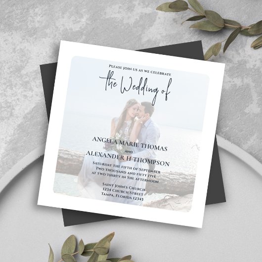 Elegantes Foto QR Code UAWG Online Neutral Brown Einladung