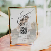 Elegantes Foto QR Code Wedding Menu Tischnummer