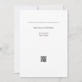 Elegantes Foto QR Code White Wedding Save The Date (Rückseite)