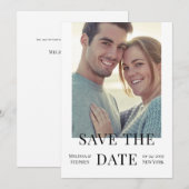 Elegantes Foto QR Code White Wedding Save The Date (Vorne/Hinten)