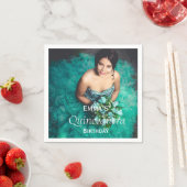 Elegantes Foto Quinceañera Geburtstagsparty Serviette (Beispiel)