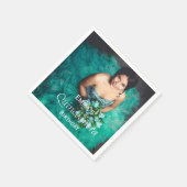 Elegantes Foto Quinceañera Geburtstagsparty Serviette (Ecke)