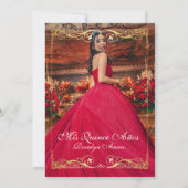 Elegantes Foto Quinceañera Gold Einladung (Rückseite)