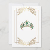 Elegantes Foto Quinceanera Gold White Tiara Einladung (Rückseite)
