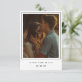 Elegantes Foto Rahmen Save the Date Einladung (Stehend Vorderseite)