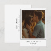 Elegantes Foto Rahmen Save the Date Einladung (Vorne/Hinten)