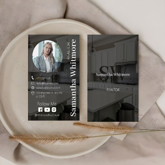 Elegantes Foto Realtor Berufliches Anwesen Visitenkarte