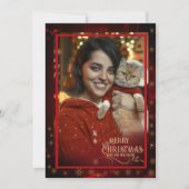 Elegantes Foto RED GOLD Frohe Weihnachten (Vorderseite)