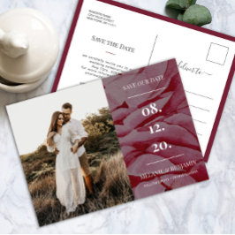Elegantes Foto Romantische Blume Save the Date Postkarte
