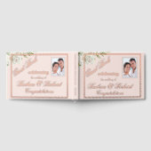 Elegantes Foto Rosa Hochzeit Rose Gästebuch (Voll)