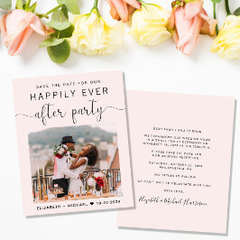 Elegantes Foto Rosa Hochzeitsempfang Save the Date