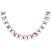 Elegantes Foto Rosa und Rotes Brautparty Wimpelkette (Alle)