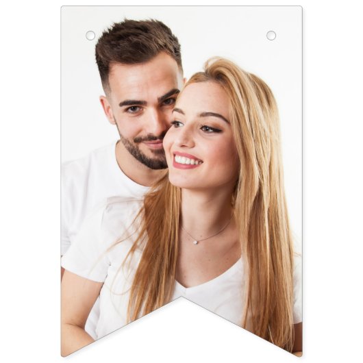 Elegantes Foto Rosa und Rotes Brautparty Wimpelkette (Erste Fahne)