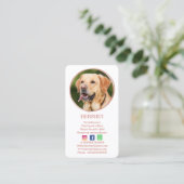 Elegantes Foto Rose Gold Dog Pet Social Media Visitenkarte (Stehend Vorderseite)