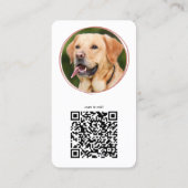 Elegantes Foto Rose Gold Dog Pet Social Media Visitenkarte (Rückseite)