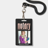 Elegantes Foto Rose Gold Notar Darlehen Ausweis (Vorderseite mit Lanyard)