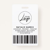 Elegantes Foto Rose Gold Notary Loan Agent Ausweis (Rückseite)