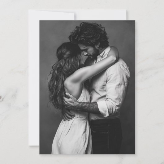 Elegantes Foto Save the Date (Rückseite)