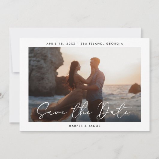 Elegantes Foto Save the Date (Vorderseite)