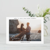Elegantes Foto Save the Date (Stehend Vorderseite)