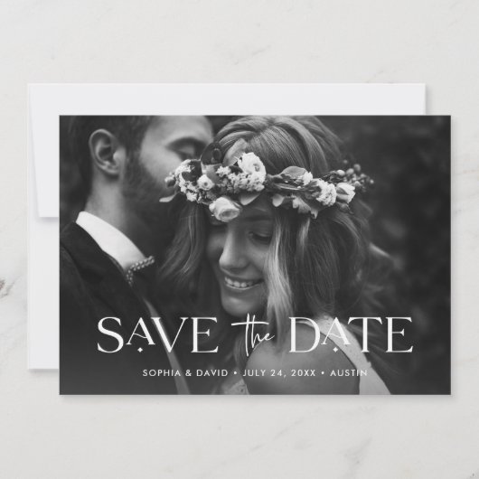 Elegantes Foto Save The Date (Vorderseite)