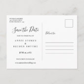 Elegantes Foto Save the Date Chic Gold Script Postkarte (Rückseite)
