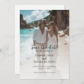 Elegantes Foto Save the Date Einladung (Vorne/Hinten)