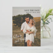 Elegantes Foto Save the Date Einladung (Stehend Vorderseite)