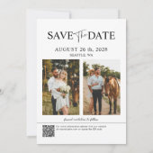 Elegantes Foto Save the Date Einladung (Rückseite)