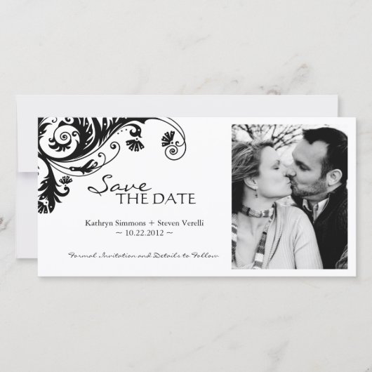 Elegantes Foto Save the Date Einladung (Vorderseite)