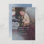 elegantes Foto Save the Date Einladung (Vorne/Hinten)